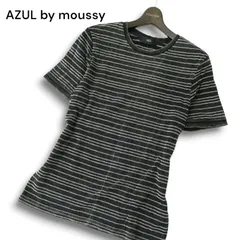 AZUL by moussy アズール マウジー 春夏 ウォッシュ加工 コットン ニット★ 半袖 ボーダー カットソー Tシャツ Sz.S メンズ