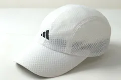 アディダス キャップ メッシュ ベルクロ スポーツウエア 帽子 ブランド メンズ ﾌﾘｰサイズ ホワイト adidas 【中古】