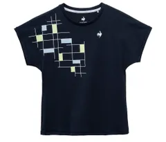 【新品】le coq sportif（ルコック）接触冷感グラフィックゲームシャツ レディース・ウィメンズ ストレッチ 半袖シャツ ネイビー　LN5SHT50L-NV00