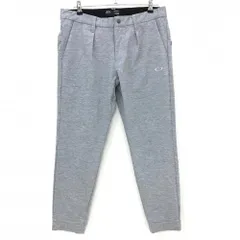 【超美品】オークリー 半端丈ジョガーパンツ 杢グレー ウエスト後ろゴム ロゴ刺しゅう メンズ XL ゴルフウェア Oakley