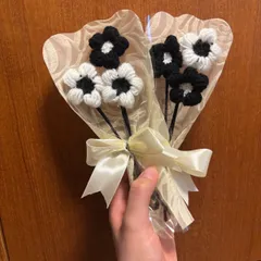 ミニブーケ　2点セット　編み物　編みぐるみ　枯れない花束