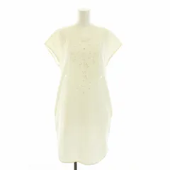 ラブモスキーノ LOVE MOSCHINO ワンピース ひざ丈 ラウンドネック 半袖 カットワークレース ハート柄 コットン I40 S 白 ホワイト /YT