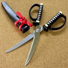 はさみ 日本刀鋏 黒 ニッケン刃物 関の刃物 鞘付き インテリアはさみ ステンレス 日本刀の刃紋つき ハサミ プレゼント ギフト 日本製