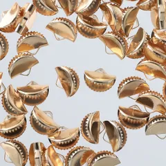 ワニカン　ゴールド　10mm　50個　扇型　紐留め金具　ワニグチ　AP1999