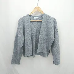 ◇ ⊇ SALON adam et ropé ノーボタン ハイゲージ 長袖 カーディガン サイズF ブルー系 レディース E  【1506300023811】