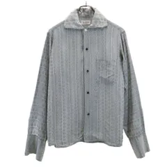 SPORTOP 50s イタリアンカラー ボックスカット 開襟 総柄 長袖 シャツ M グレー SPORTOP メンズ