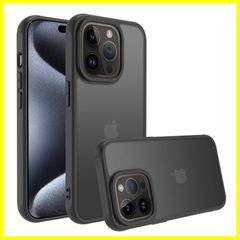 【人気商品】Max) Pro Pro Pro Pro 15 15 15 iPhone iPhone iPhone (ブラック PinLiSheng インチ 用カバー Max Max Max 米軍MIL規格アイフォン15 レンズ保護 黄ばみなし マット半透明 滑