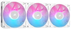 CORSAIR iCUE LINK RX120 RGB スターターキット 120mm PWM PCケースファン トリプルパック（iCUE LINKシステムハブ付属） ホワイト CO-9051022-WW