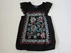 アナスイミニ anna sui mini アウトレット 子供服 女の子 110cm 半袖 チュニック 黒 秋 冬 ★4 トップス 冬服 ガールズ 女児 キッズ 【中古】 ユーズド リサイクル こども