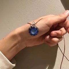 ドラゴンパイプのネックレス【クリア×ブルー】