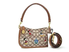 ■新品■未使用■ COACH コーチ C8620 ディズニーコラボ ジャガード×レザー 2WAY クロスボディ ショルダーバッグ ブラウン系 FD8440