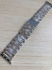 38/40mm アップルウォッチ バンド 調整器具付属 ベルト ステンレス Apple Watch シルバー×ホワイト 2 S×W-2