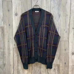 Perushu ペルーシュ チェック モヘア調 ニット カーディガン M