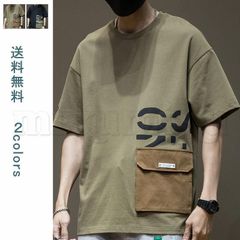 送料無料　Tシャツ メンズ パーカー tシャツ デザインTシャツ スーツ メンズシャツ カジュアルシャツ カットソー トップス 夏 5分袖 ポケット クルーネック 
