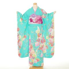 振袖セット【F391】水色 ピンク - メルカリ