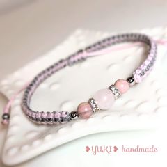 アンクレット orブレスレット【マザーオブパール+フラワーチャーム 