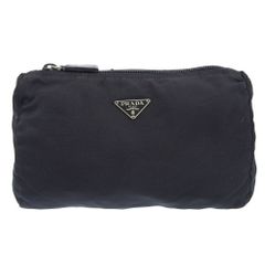 【本物保証】 プラダ PRADA ポーチ ナイロン 黒 ブラック 軽い シンプル