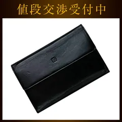 ロエベ 三つ折り 財布 ec-21948 ブラック アナグラム 美品 ナッパ