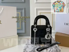 【今日WTO】DIOR Lady Dior 満ストーンボタンとアリゲーター柄のハンドバッグ！送料無料で今の在庫はお得な価格です！WT1輸入-OWL39