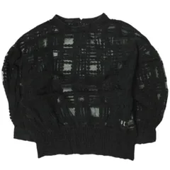 nano universe ナノユニバース シャーリングヘムレースブラウス NL73SH5593TR Free ブラック 長袖 シャツ トップス g20455