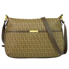 本物 フェンディ FENDI ズッキーノ ショルダーバッグ ポシェット PVC ブラウン 8BT206 Zucchino バッグ 中古 【フォロー割】