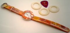 デコウォッチ ネイルアートで飾れる ネイルウォッチ Nail Watch アナログ腕時計 デコ時計 オレンジ