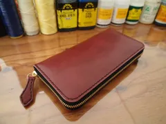 【オーダー】イタリアヌメ革や栃木レザーを使った総手縫ラウンドファスナー長財布