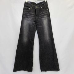 BISON CELLULOID ワイドバギー デニム ジーンズ フレアパンツ　ブラック　S～Lサイズ