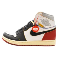 NIKE (ナイキ) ×UNION AIR JORDAN 1 RETRO HI NRG UNION ユニオン エアジョーダン1 レトロ ハイカットスニーカー ホワイト/レッド US8.5/26.5cm BV1300-106