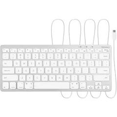 即納：MACALLY mac キーボード 有線 コンパクト US配列 mac Windows対応 静音 シザースイッチ(パンタグラフ) フルサイズ 78キー 在宅勤務 テレワーク US配列 (Type-C アルミシルバー)UCSLIMKEYCA 1