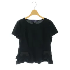エムズグレイシー M'S GRACY リボンTシャツ カットソー 半袖 38 黒 ブラック /DO ■OS