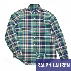 RALPH LAUREN ラルフローレン オックスフォードボタンダウンシャツ チェック BDシャツ　カラーポニー刺繍 イエロータグ QR SPサイズ メンズ