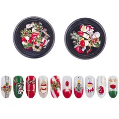 【在庫処分】キ チャーム デコパーツ デコレーション ネイルアート 雪 クリスマスツリー サンタ ネイル飾り ジュエリーパーツ 3D メタルパーツ かわいい 20点セット ネイルパーツ クリスマス Kingsie