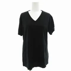 エンポリオアルマーニ EMPORIO ARMANI Tシャツ カットソー Vネック ボーダー 半袖 XL 黒 ブラック /FF 1017 ■GY09