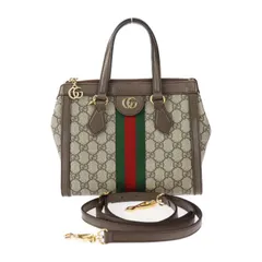 GUCCI グッチ GG スモール トートバッグ ハンドバッグ 547551 GGスプリームキャンバス レザー  ベージュ ブラウン ゴールド金具 シェリーライン 2WAY ショルダーバッグ 【本物保証】