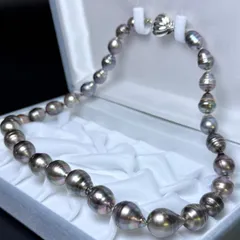 大珠照り強】K18 白蝶真珠 パールネックレス 9.2〜10.4mm ホワイト