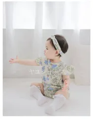 ベビー服 半袖 ロンパース 女の子 フリル袖 カバーオール キッズ服 子供服 新生児 赤ちゃん服 幼児 ベビー 綿100% コットン 可愛い 出産祝い 60 70 80 90 夏服 夏 韓国子供服 ouuA490
