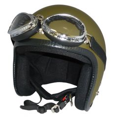 新品！ ZK-300 スモールジェット 内装着脱式で外して洗える【マットオリーブ】装飾用ビンテージゴーグル付きSG公認 公道走行可 全排気量対応 社外シールド装着可能！フリーサイズ(57～60㎝) 