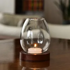 キャンドルホルダー ガラス キャンドルスタンド キャンドルランタン 木 ティーライトキャンドル キャンドルグラス 1個 ろうそく 蝋燭 カバー おしゃれ インテイリア 雑貨 ロウソク立て キャンドル スタンド 燭台 キャンドルハウス アンティーク