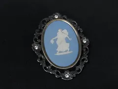 WEDGWOOD ウェッジウッド ジャスパー カメオ SV925 ピンバッチ ピンブローチ アクセサリー ブルー系×シルバー系 DK4013