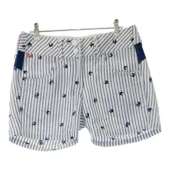 サイズ：L FILA GOLF フィラゴルフ  シアサッカー ショートパンツ ストライプ柄 ネイビー系 [240101411024] ゴルフウェア レディース ストスト