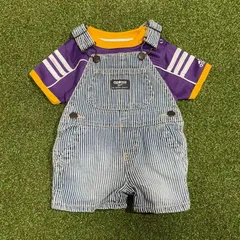 希少サイズ キッズ古着 60cm アディダス　レイカーズ　ロンパース　6/9M   オシュコシュ　オーバーオール　6M