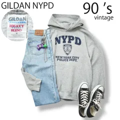 90sヴィンテージ ギルダン GILDAN x NYPD ニューヨーク市警察 スウェットシャツ  長袖 スウェット パーカー S グレー メンズ