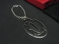 ■新品同様■ Cartier カルティエ 2Cロゴ バッグチャーム キーホルダー アクセサリー メンズ レディース シルバー系 BN3018