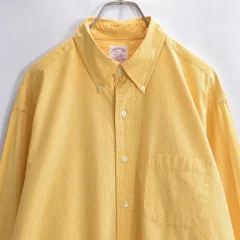 00s Brooks Brothers ブルックスブラザーズ チェック BD シャツ 長袖 ドレスシャツ ヴィンテージ イエロー オフホワイト ビンテージ USA アメリカ古着 メンズXL相当