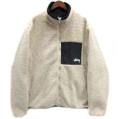 ステューシー STUSSY ボア フルジップ フリース ジャケット ベージュ XLのサムネイル
