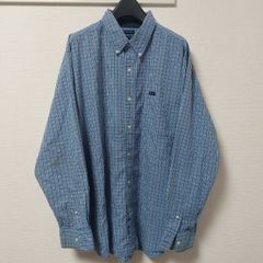 CHAPS（チャップス）チェック ボタンダウンBD 長袖シャツ US古着 XLサイズ オーバーサイズ ラルフローレン メンズ 水色青白 06C2904