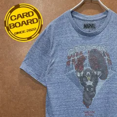 US古着 キャプテン・アメリカ マーベルMARVEL アメコミヒーロー 半袖tシャツ水色XL