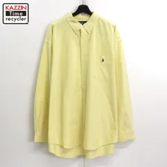 00s RALPH LAUREN 無地 ボタンダウン BIGSHIRT 長袖シャツ メンズ 表記XXLサイズ