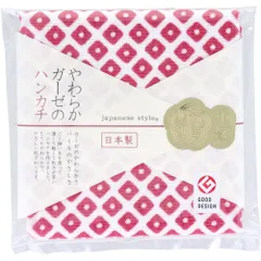 【3セット】ジャパニーズスタイル 小紋 やわらかガーゼのハンカチ かのこ 約30×30cm JS-4139 1枚入